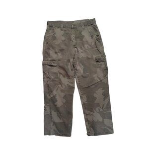 Wrangler Vintage Camouflage Cargo Pants Mens 34W x 30L Relaxed Fit 100% Cotton